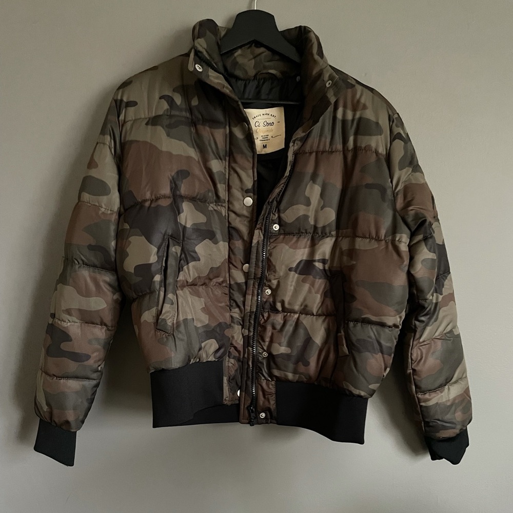 Army Printed Puffer Jacket